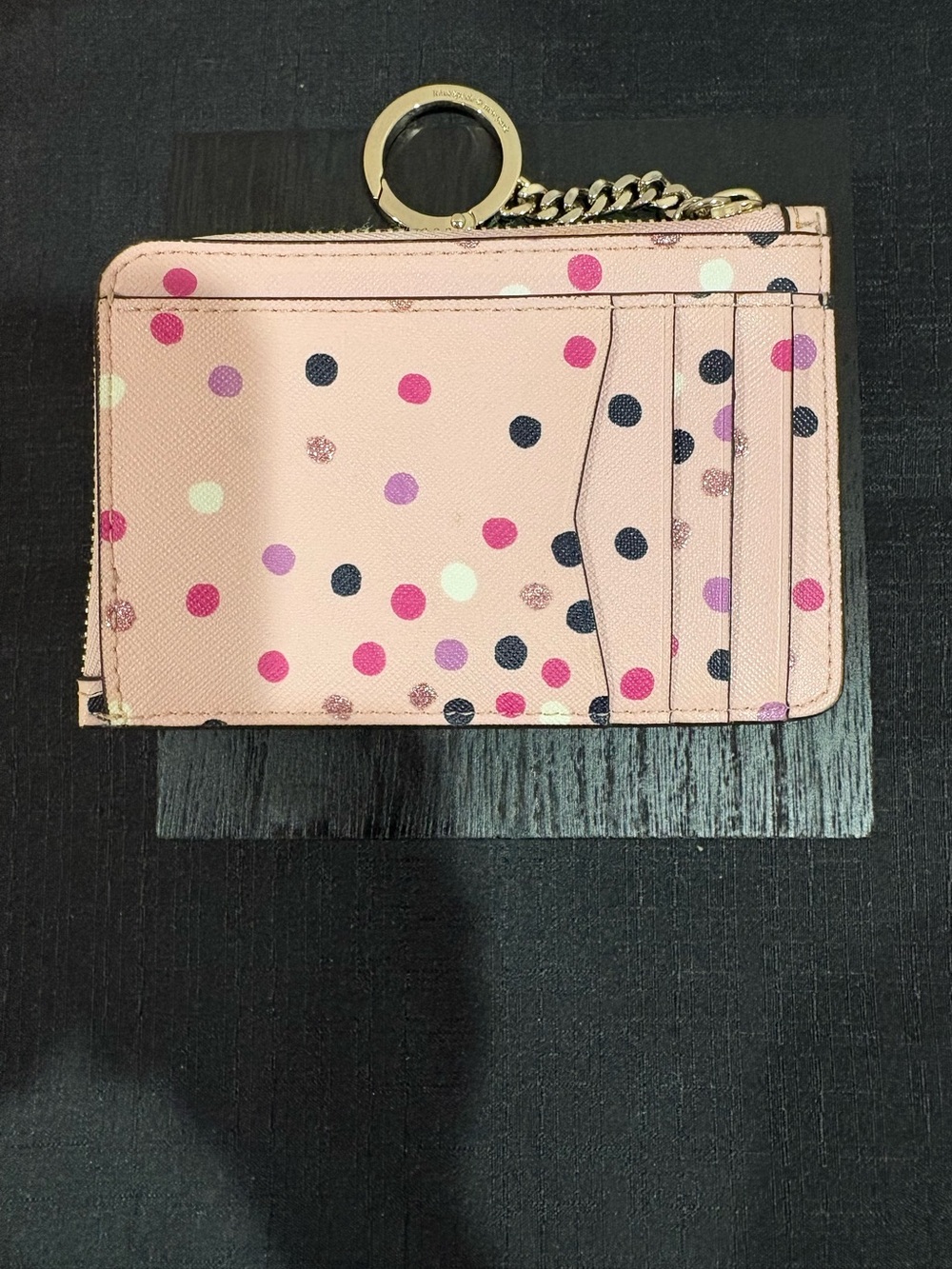 kate spade Pink Polka Dot Zip Key Pouch - Picture 5 of 5